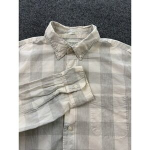 J.Crew Secret Wash Plaid Button Down Shirt Men's Large Slim Organic Cotton